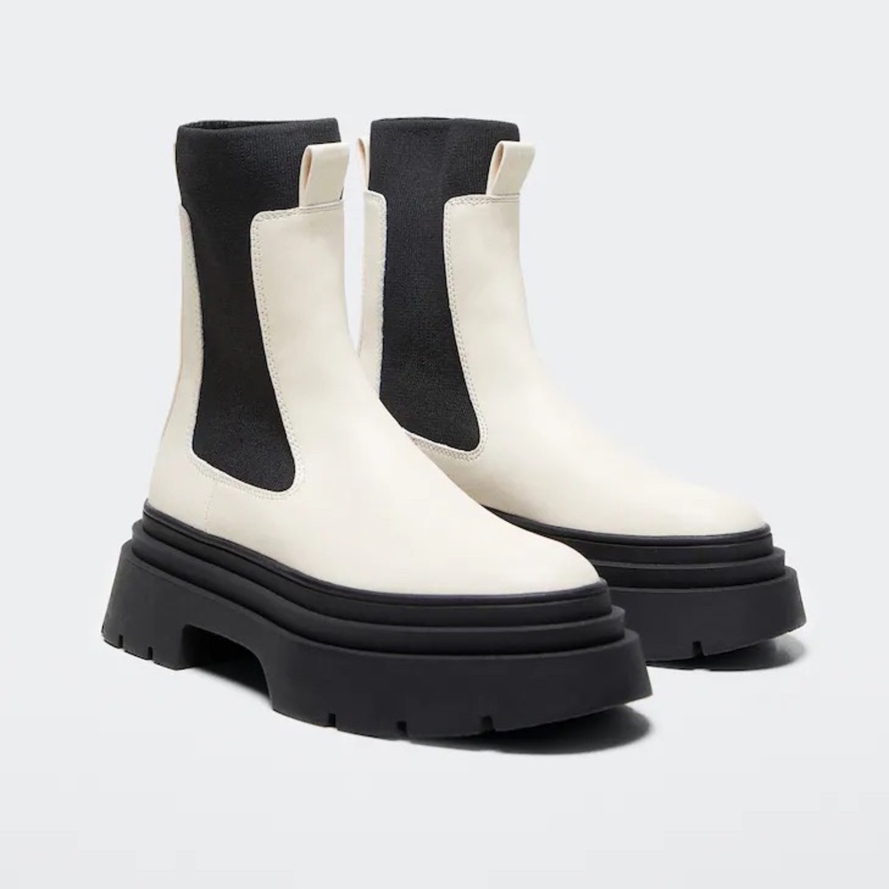 Mango Track sole contrast ankle boots. Size US 7 1/2